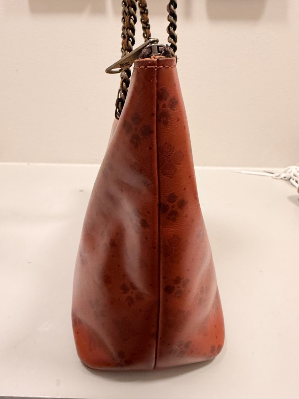 Gorgeous Patricia Nash Brown Chain-Handle Tote Bag in Burnt Orange - Picture 7 of 13